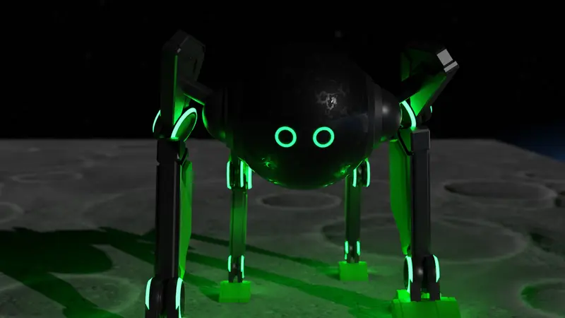 O.V.O. de frente, con sus ojos verdes brillantes